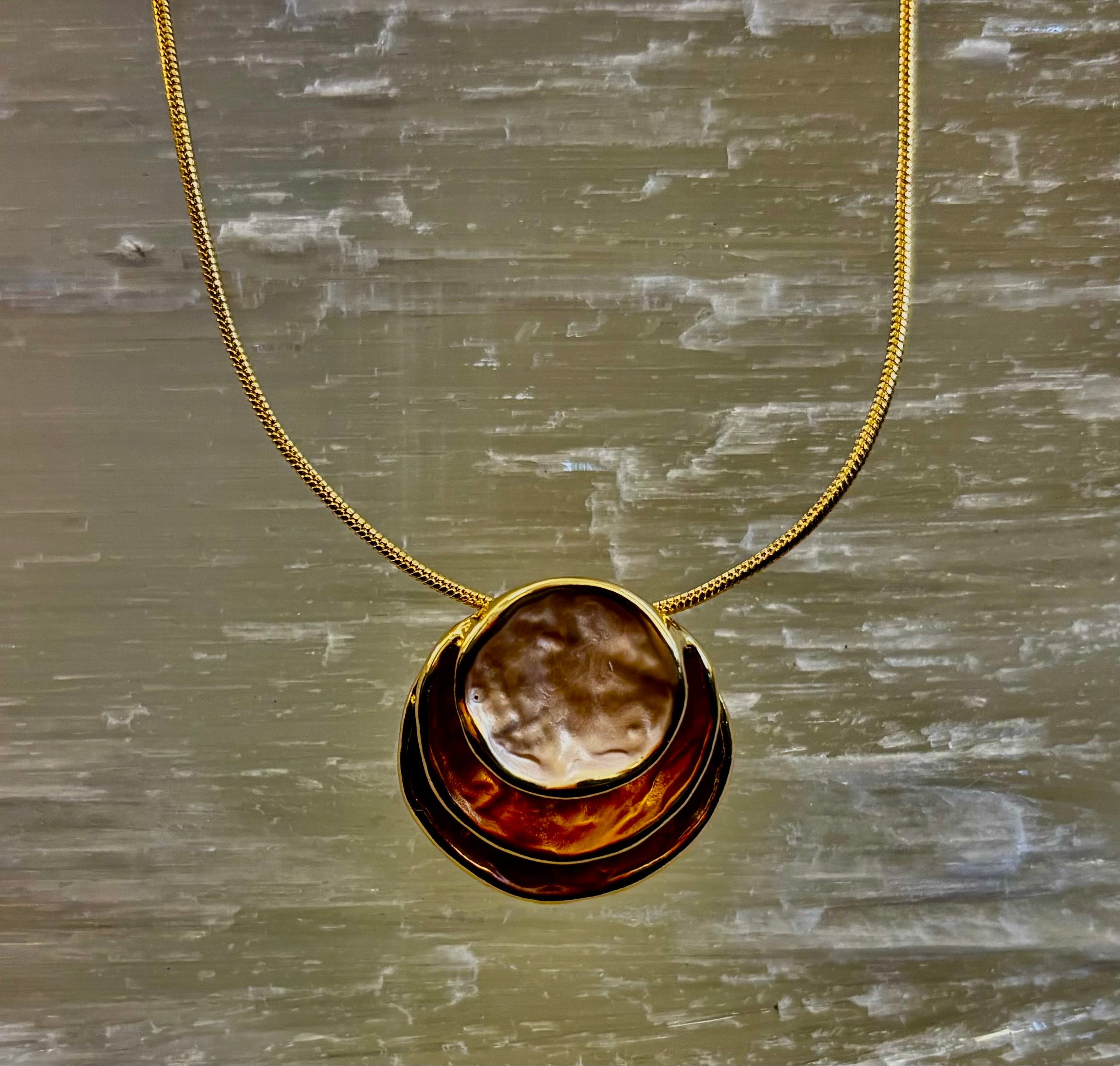 Coastal Glow Layered Shell Pendant Necklace – Gold or Silver Tone | Beach-Inspired Collarbone Necklace | | Wiccan Center