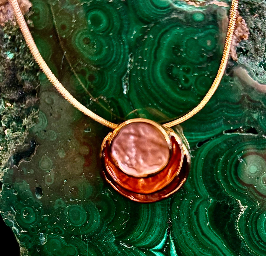 Coastal Glow Layered Shell Pendant Necklace – Gold or Silver Tone | Beach-Inspired Collarbone Necklace | | Wiccan Center