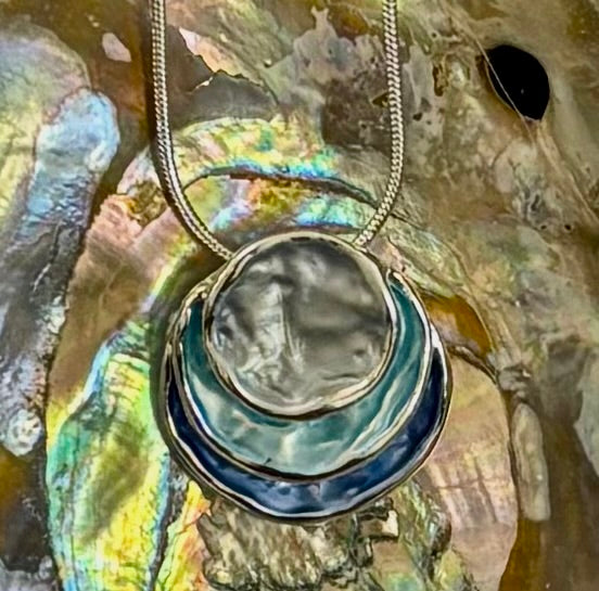 Coastal Glow Layered Shell Pendant Necklace – Gold or Silver Tone | Beach-Inspired Collarbone Necklace | | Wiccan Center