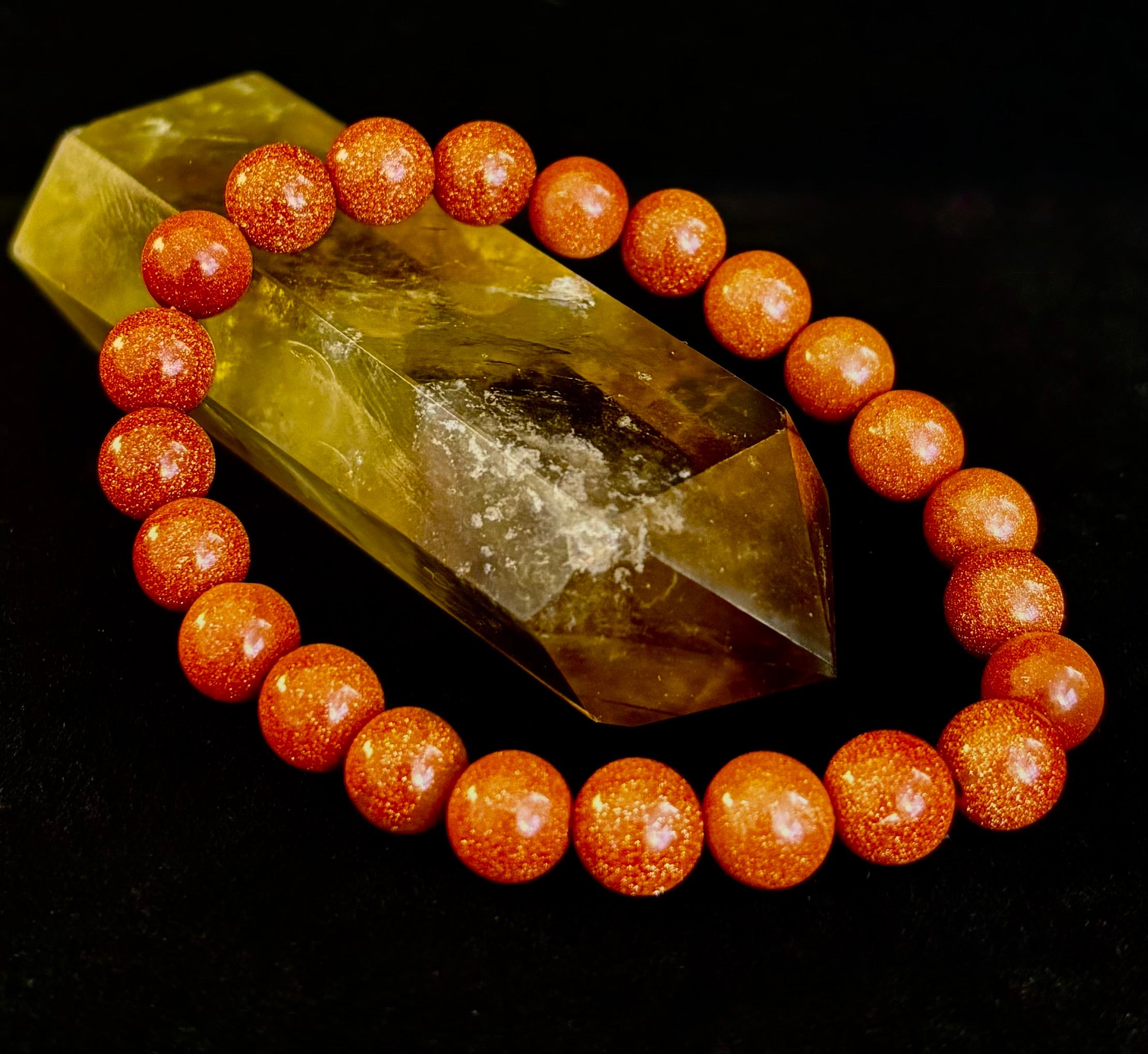 Goldstone Beaded Bracelet – Confidence, Ambition & Positive Energy | | Wiccan Center