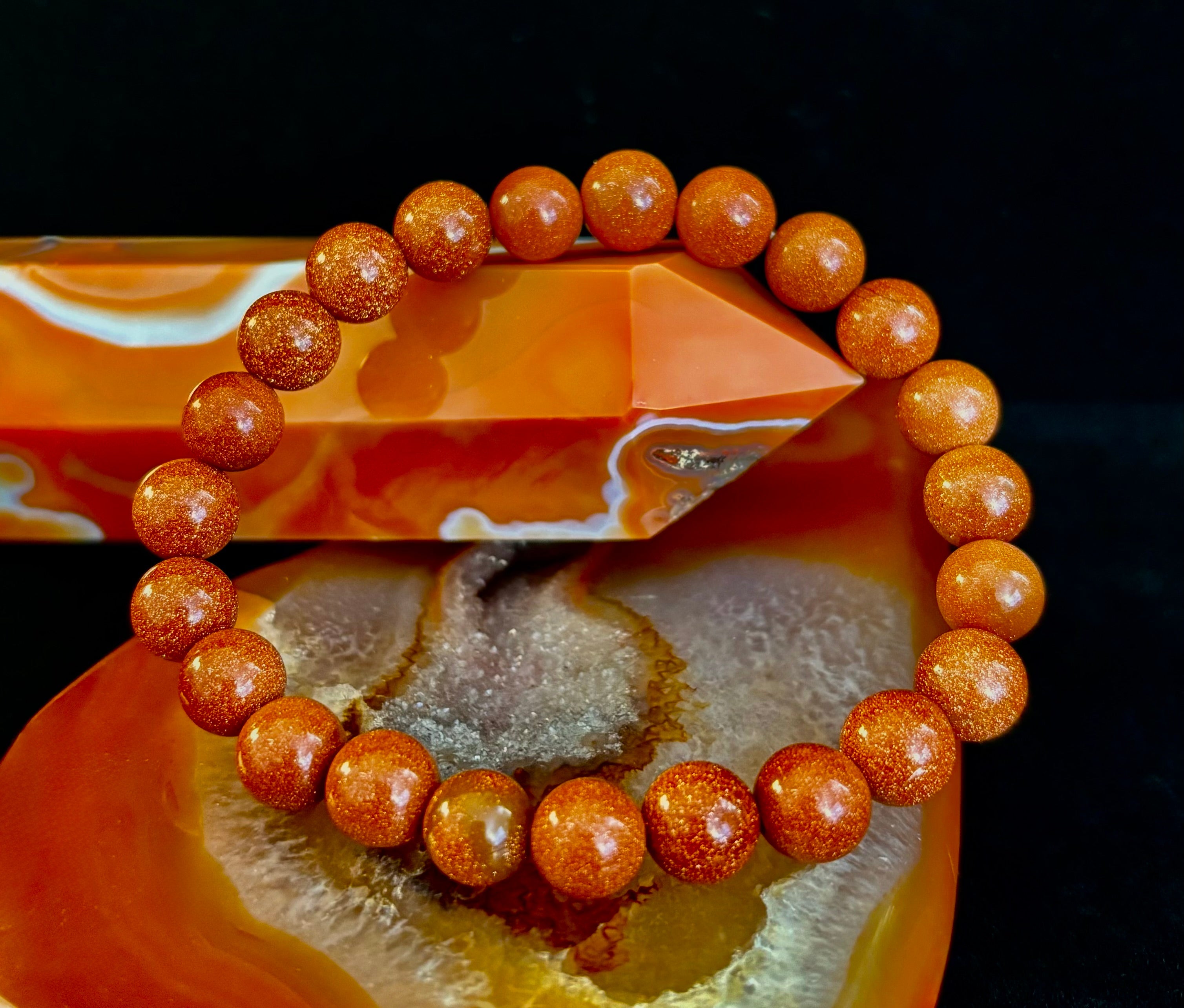 Goldstone Beaded Bracelet – Confidence, Ambition & Positive Energy | | Wiccan Center