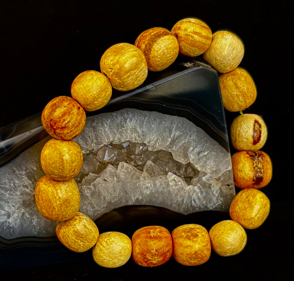 Palo Santo Beaded Bracelet – Cleansing Energy, Calm & Grounded Balance | | Wiccan Center