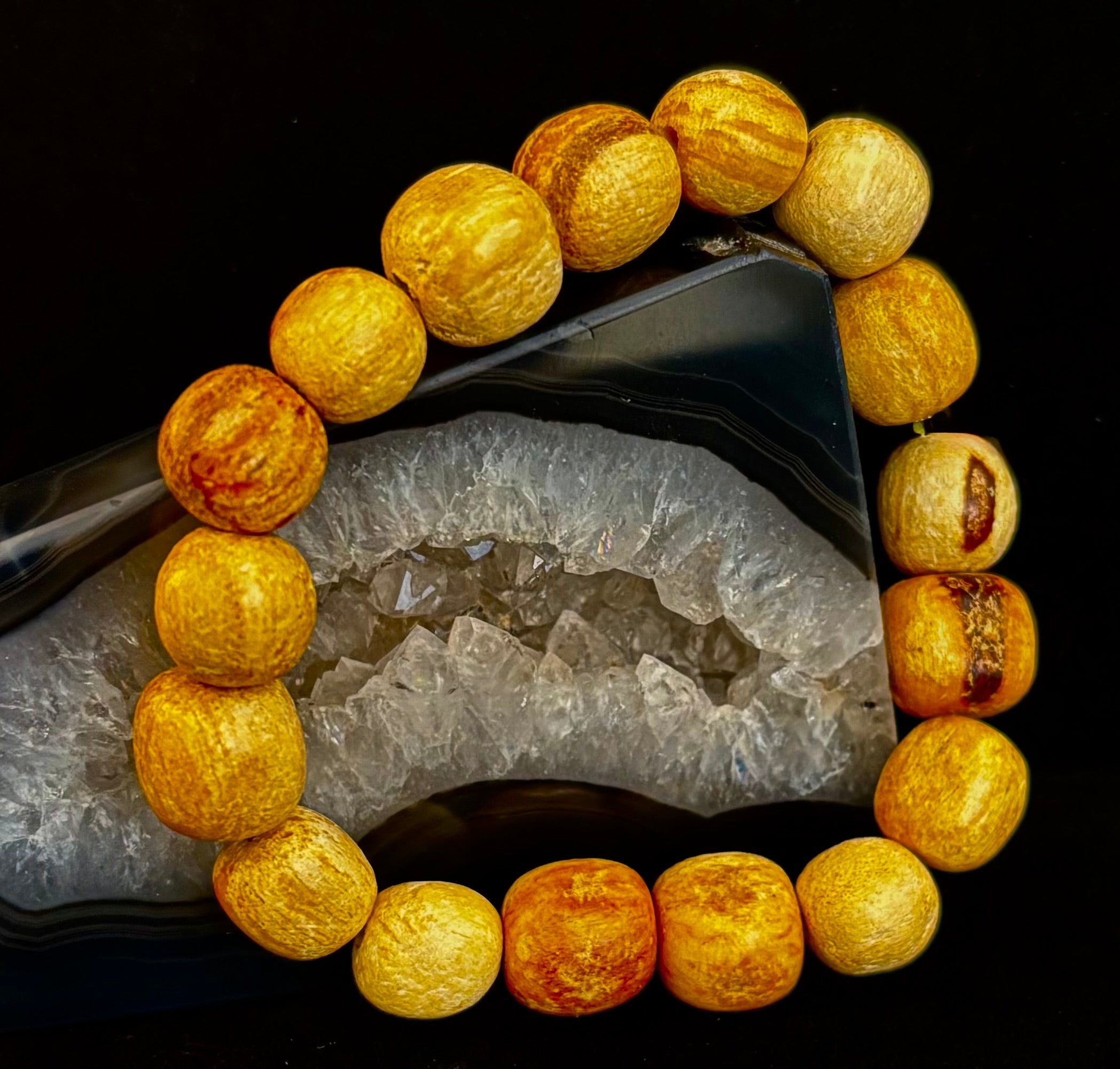 Palo Santo Beaded Bracelet – Cleansing Energy, Calm & Grounded Balance | | Wiccan Center