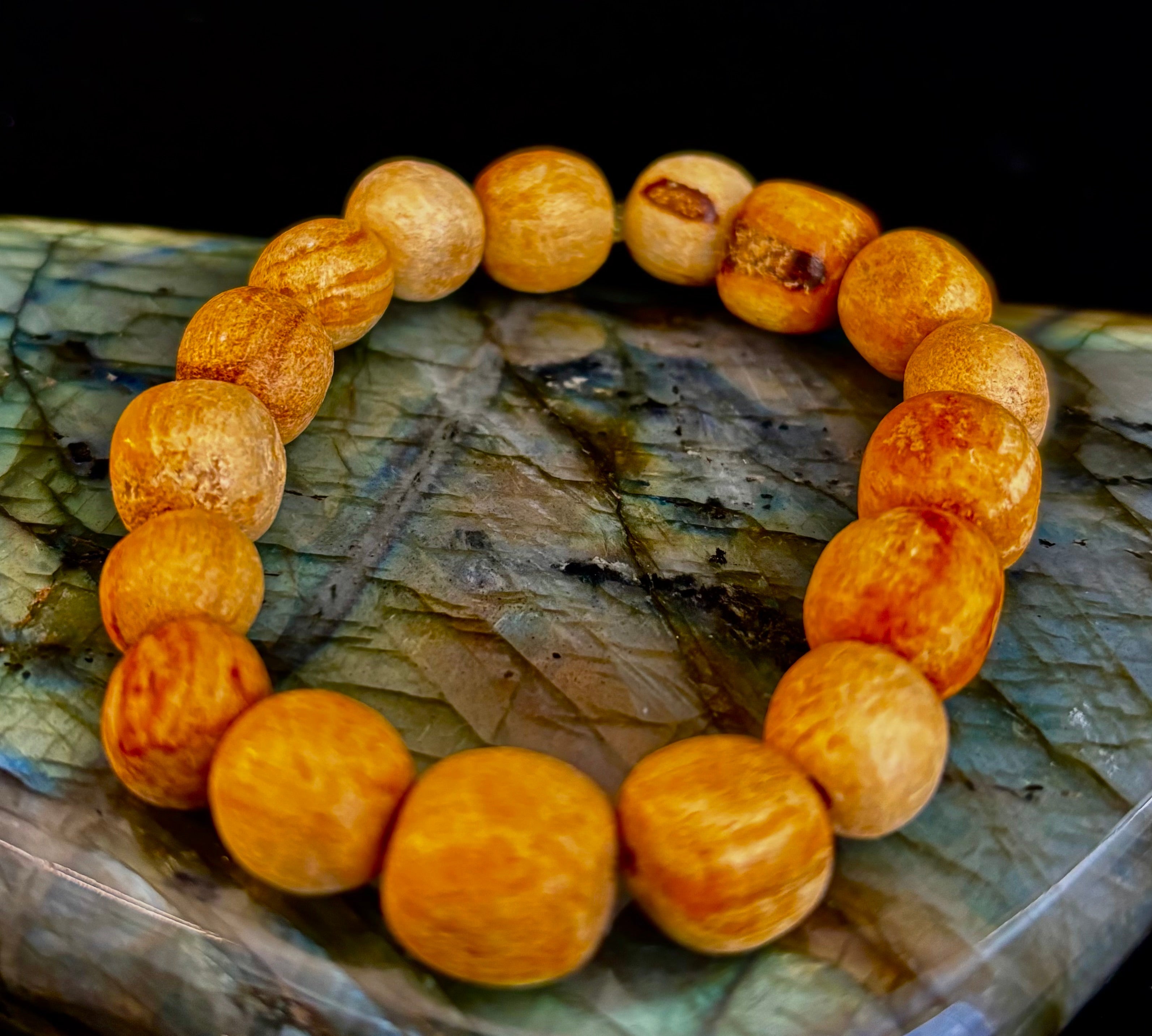 Palo Santo Beaded Bracelet – Cleansing Energy, Calm & Grounded Balance | | Wiccan Center