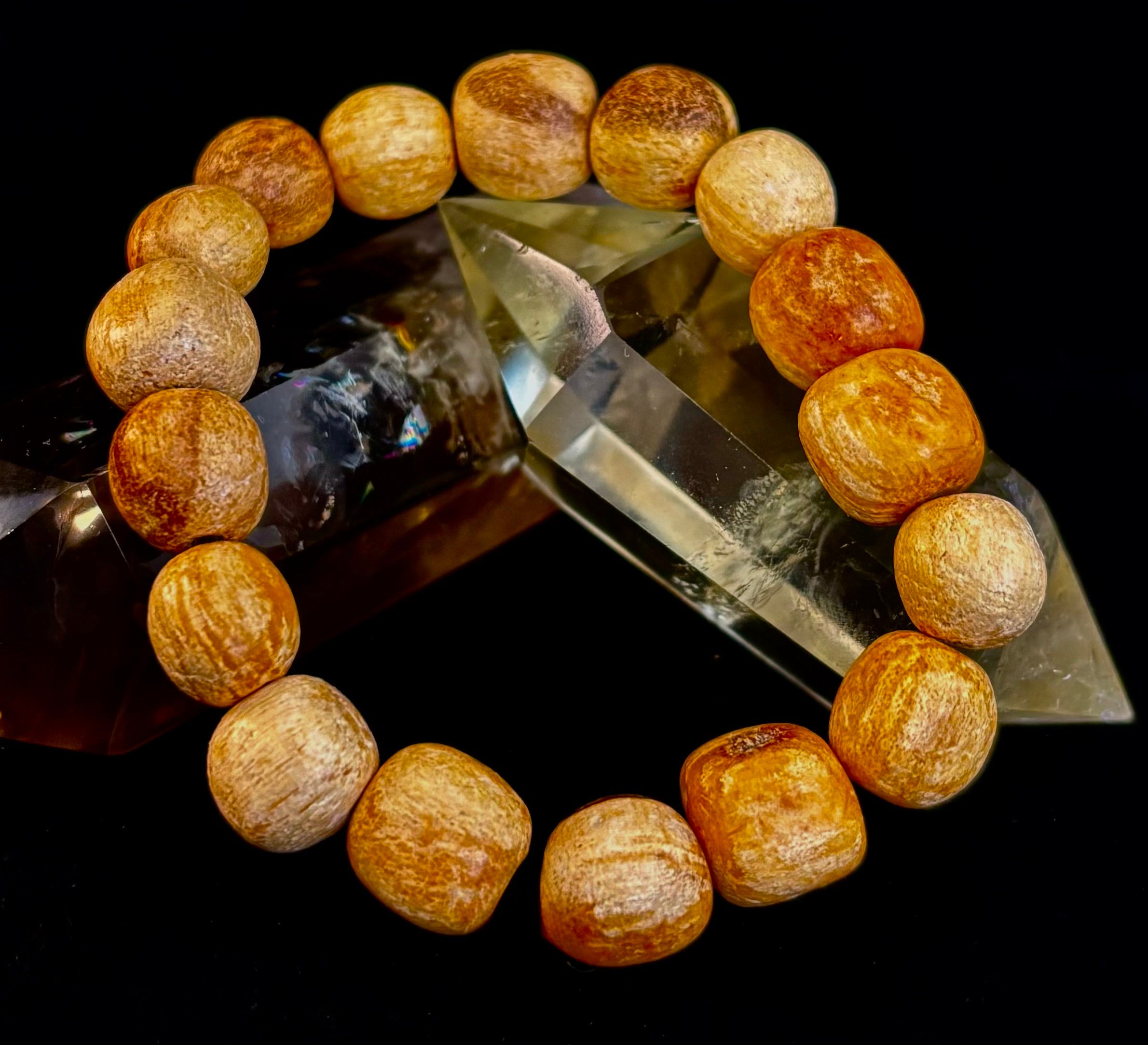 Palo Santo Beaded Bracelet – Cleansing Energy, Calm & Grounded Balance | | Wiccan Center