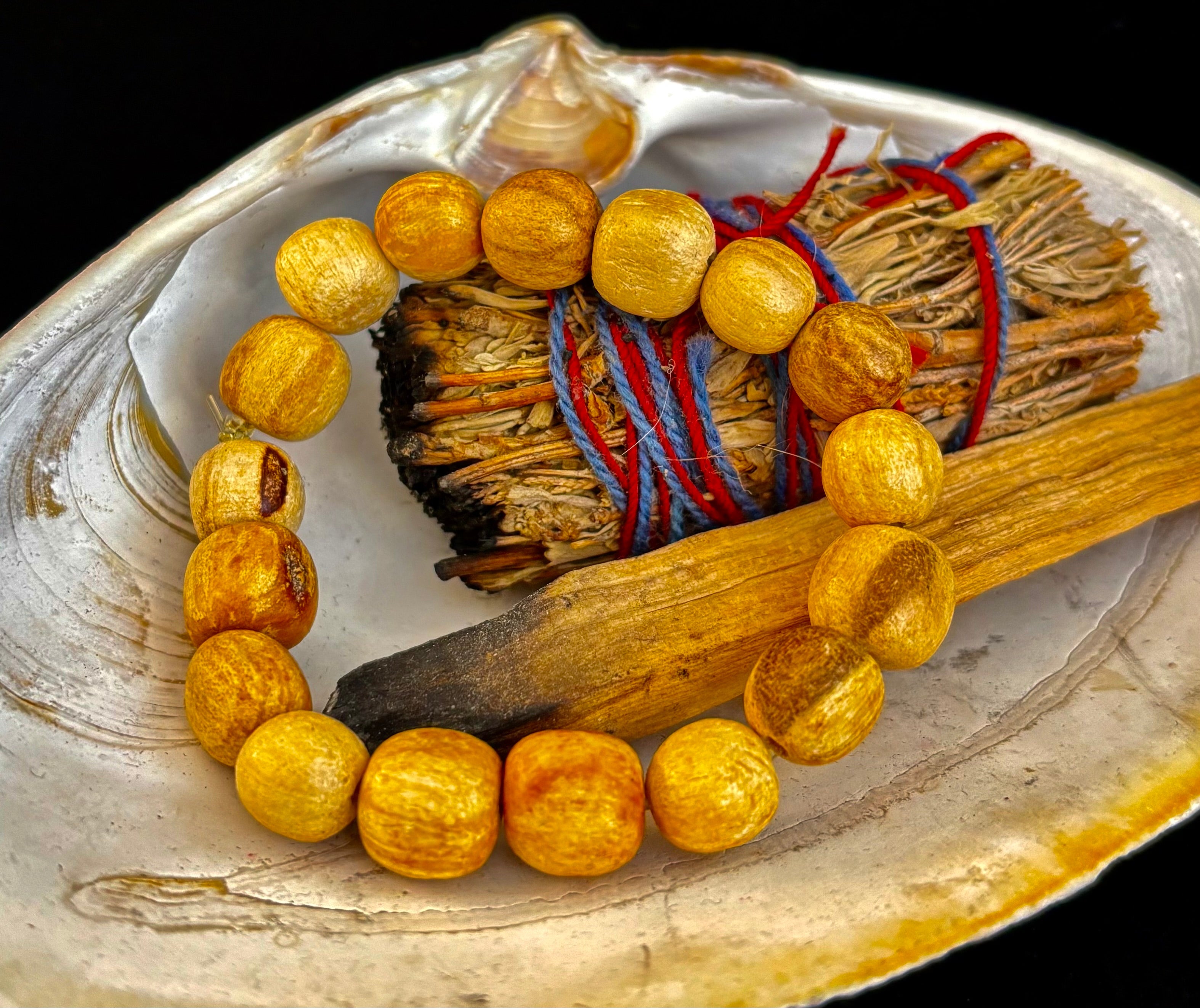 Palo Santo Beaded Bracelet – Cleansing Energy, Calm & Grounded Balance | | Wiccan Center