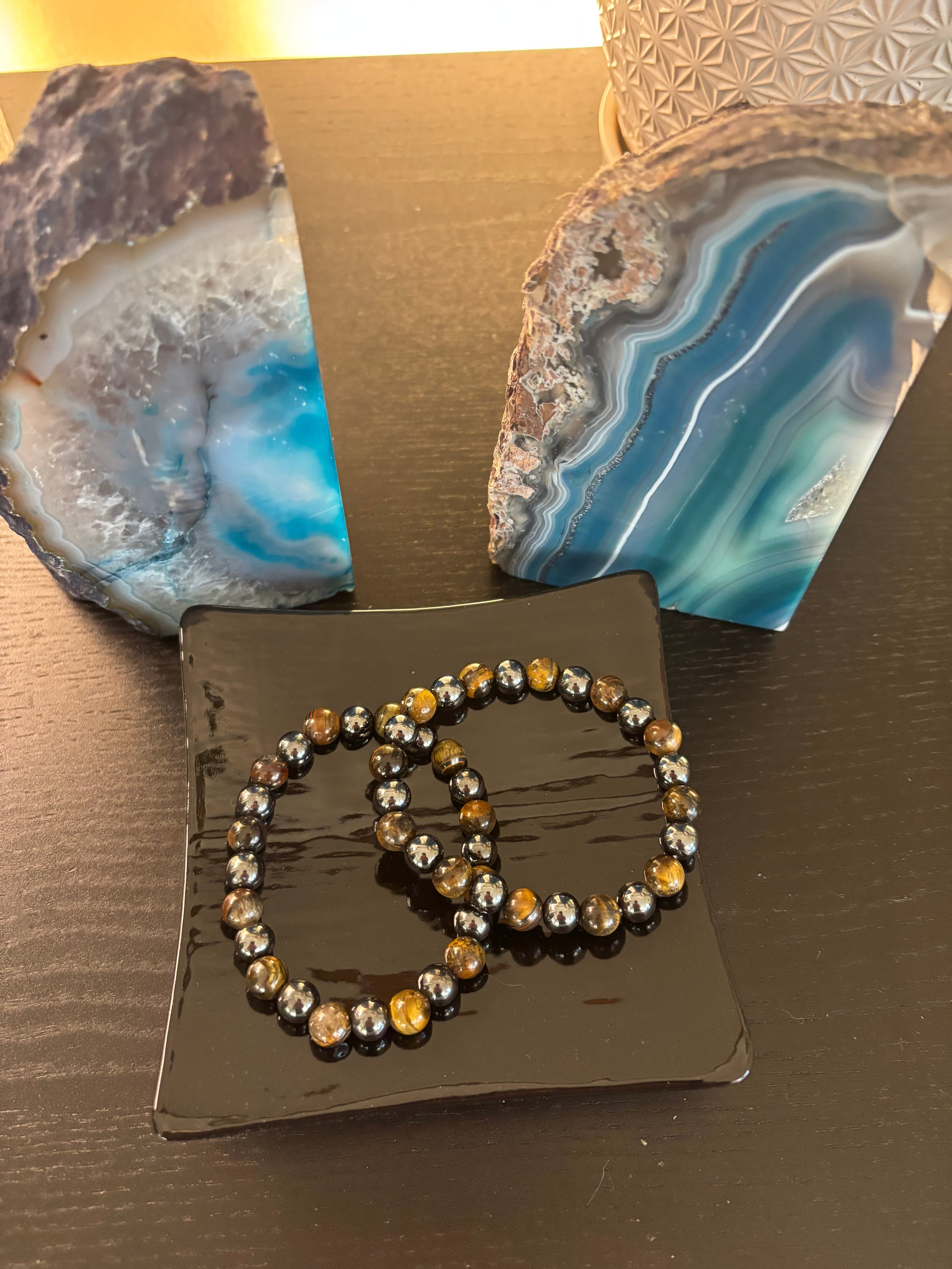 Tiger Eye & Hematite Protection Bracelet – Strength, Balance & Grounding Energy | | Wiccan Center