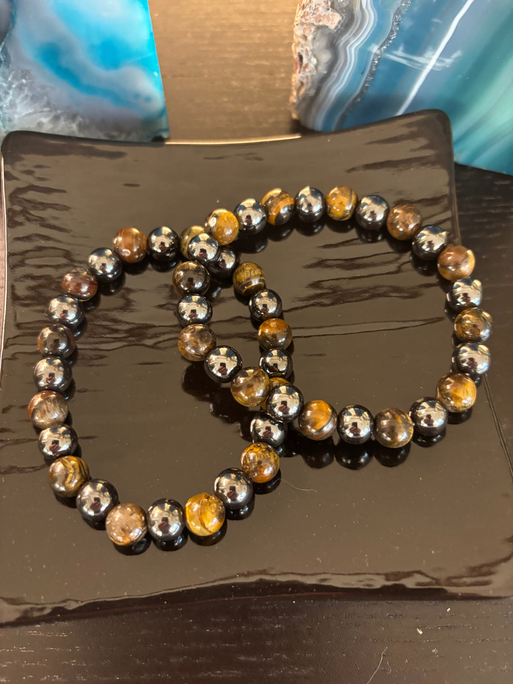 Tiger Eye & Hematite Protection Bracelet – Strength, Balance & Grounding Energy | | Wiccan Center