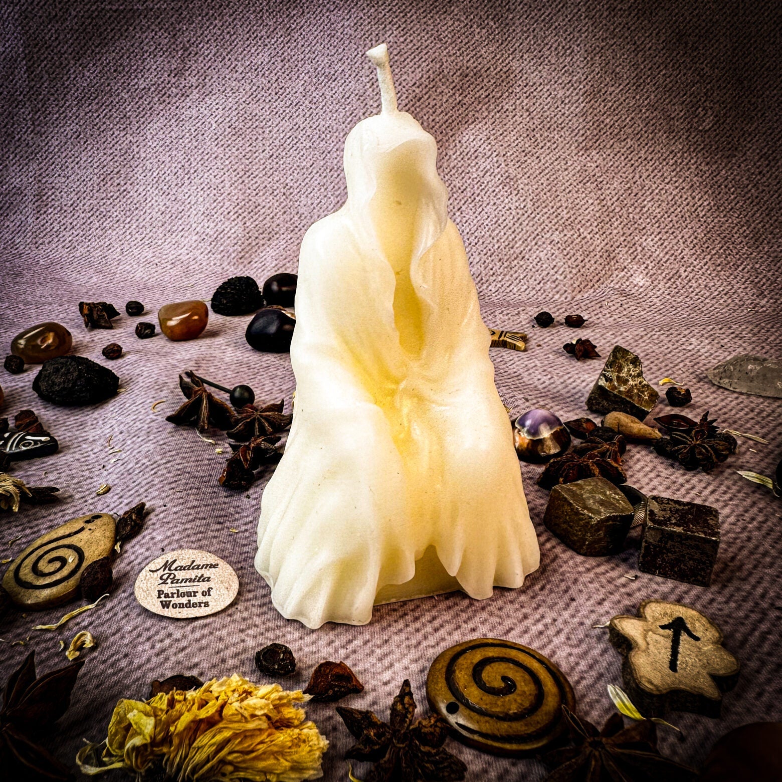 Beeswax Seer Spirit Spell Candle - Psychic Ability & Spirit Realm Connection | Beeswax Candle | Wiccan Center