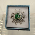 Sterling Silver Sun & Moon Malachite Ring - Size 9 -Transformative, Protective & Empowering | Rings | Wiccan Center