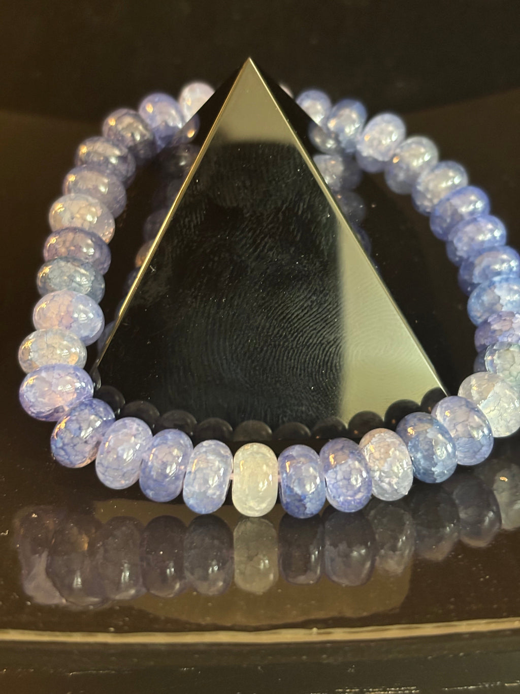 Blue Agate Intuition & Serenity Bracelet – Faceted Rondelle Beads (Medium Wrists) | | Wiccan Center