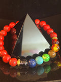 Chakra & Red Turquoise Energy Alignment Bracelet – 8mm Beads for Spiritual Protection & Vitality (Medium Wrists) | | Wiccan Center
