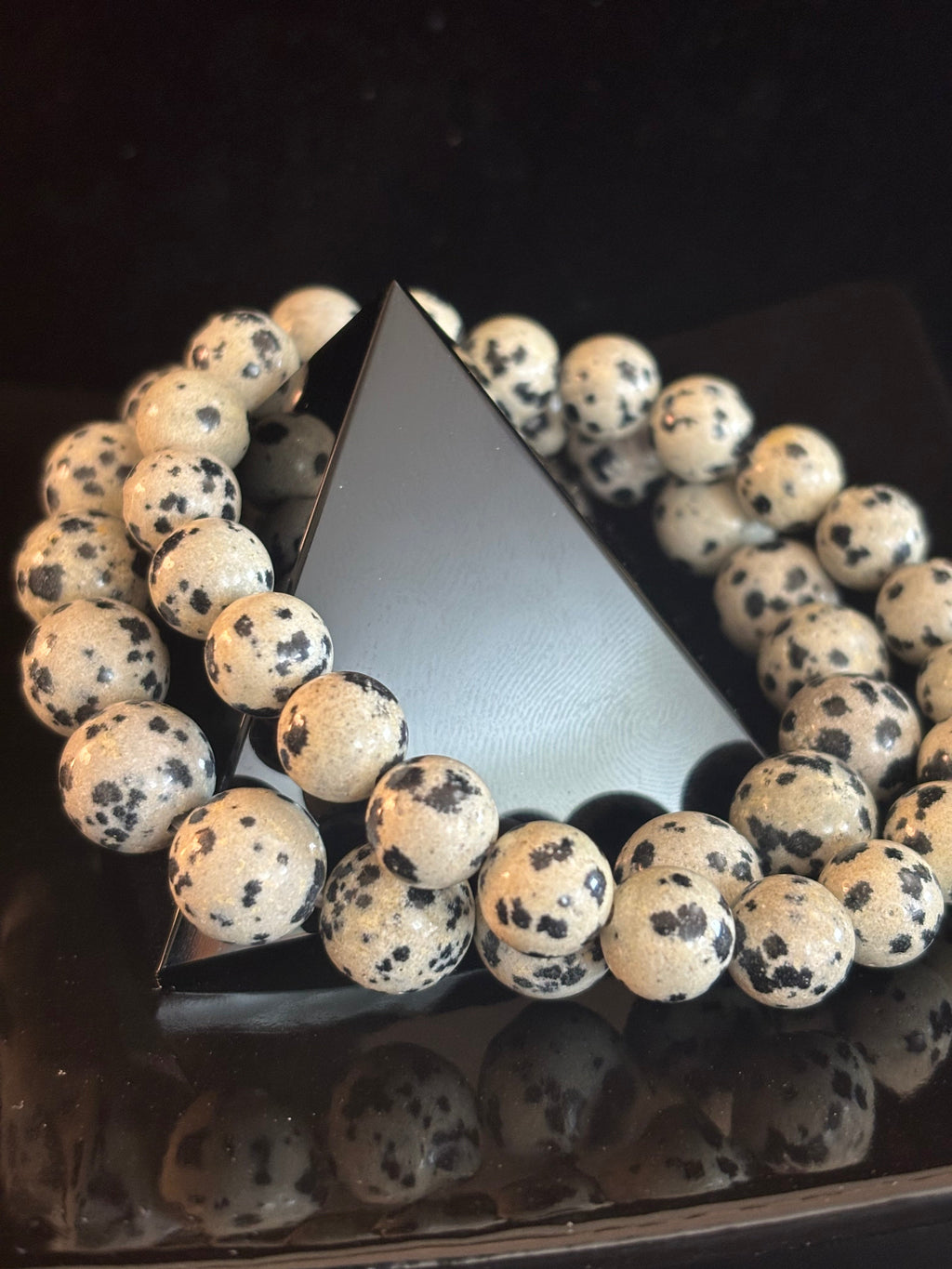 Dalmatian Jasper Protection & Playfulness Bracelet – 8mm or 10mm Natural Stone Beads | | Wiccan Center