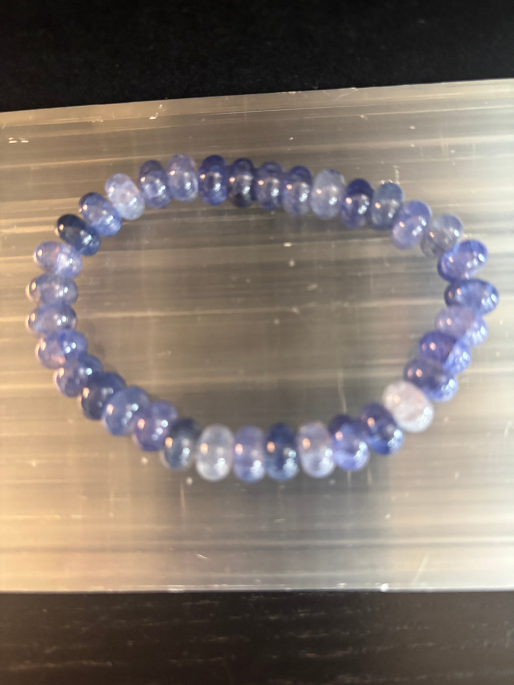 Blue Agate Intuition & Serenity Bracelet – Faceted Rondelle Beads (Medium Wrists) | | Wiccan Center