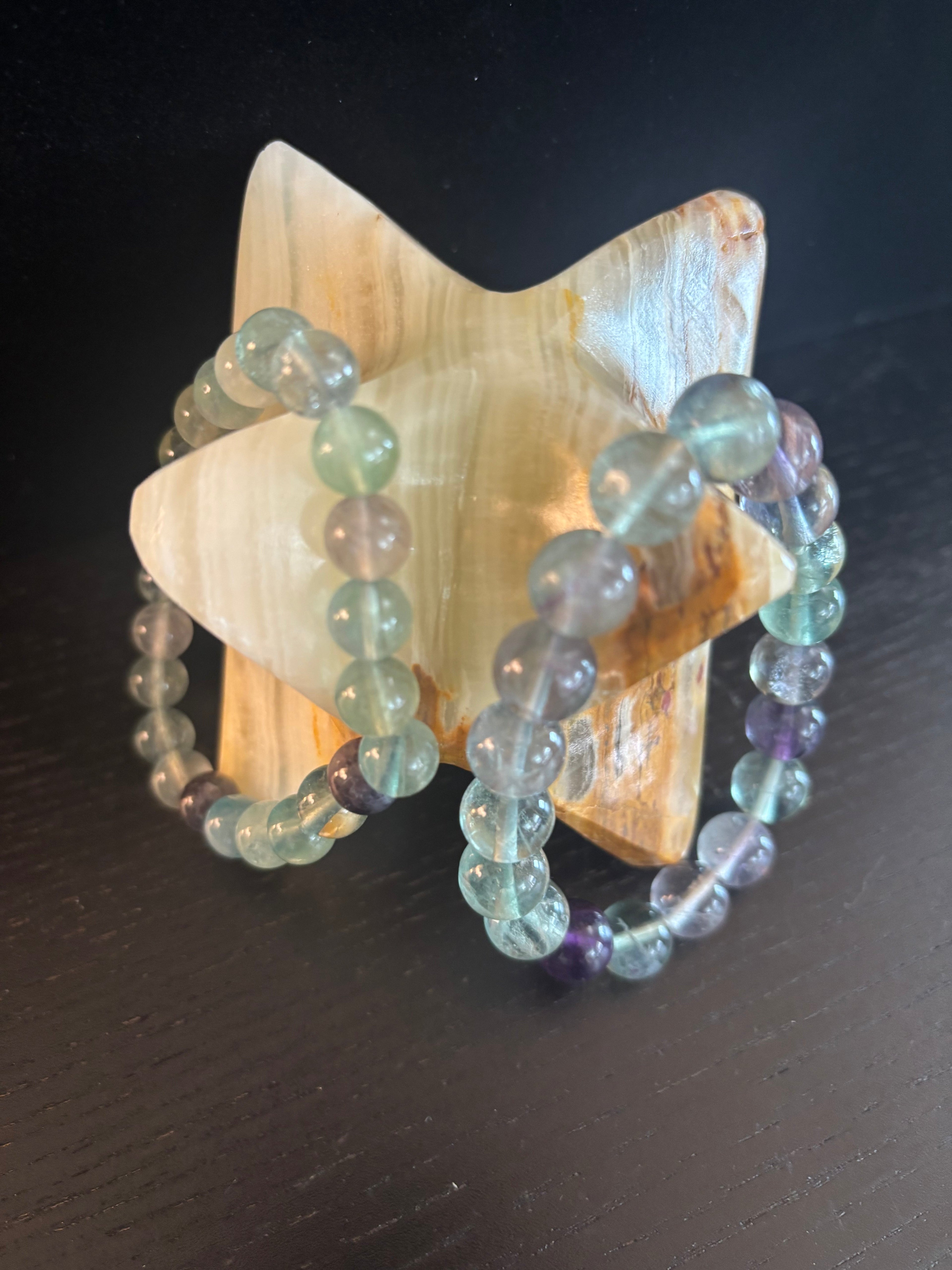 Natural Fluorite Spiritual Healing Bracelet – 6mm, 8mm or 10mm Gemstone Beads | | Wiccan Center