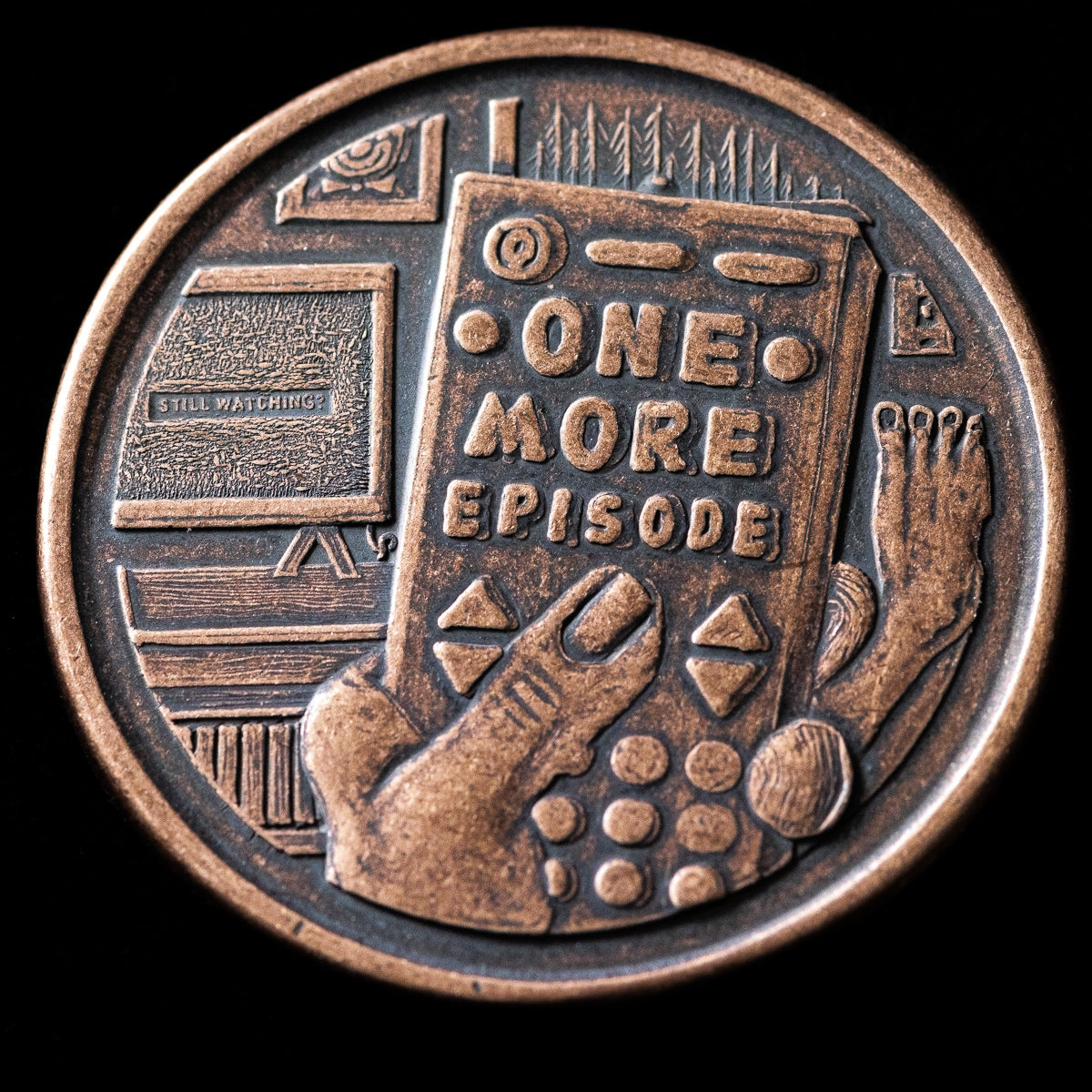 One More Episode / Go to Bed Decision Maker Coin | Artwork | Wiccan Center