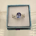 Sterling Silver Split Banded Oval Tanzanite Ring - Size 10 - Spiritual, Intuitive & Elevated | Rings | Wiccan Center