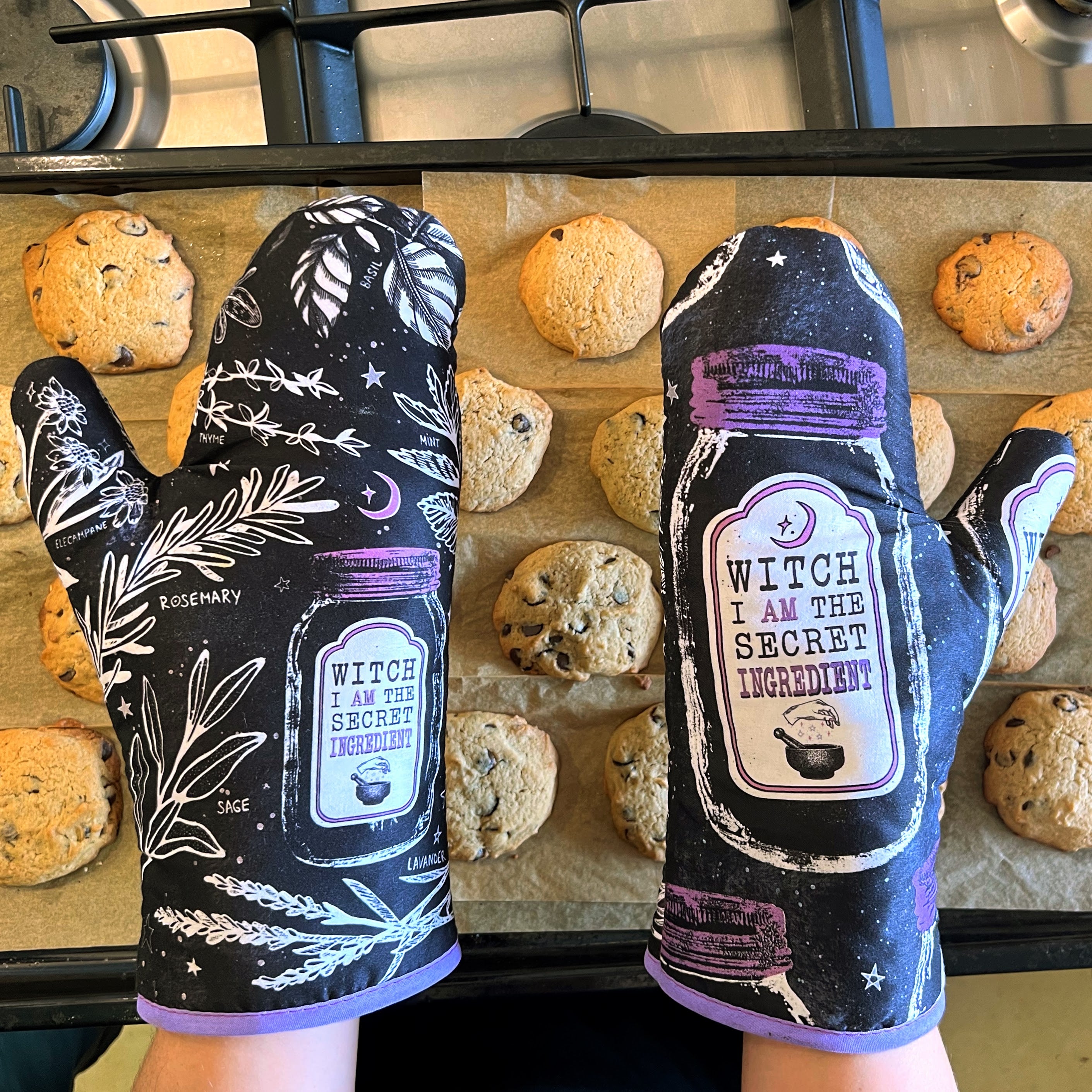 Kitchen Witch Oven Mitt Set | Kitchen | Wiccan Center