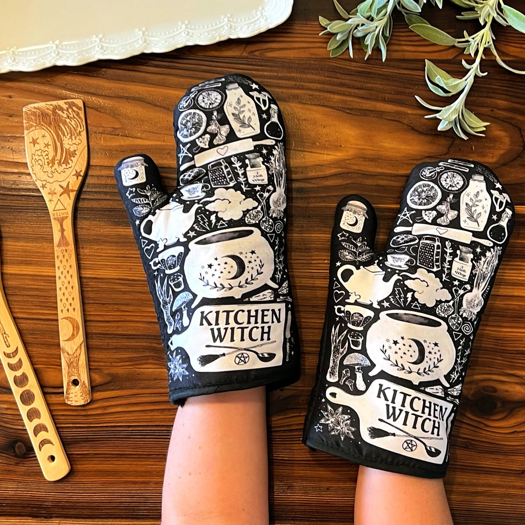Kitchen Witch Oven Mitt Set | Kitchen | Wiccan Center