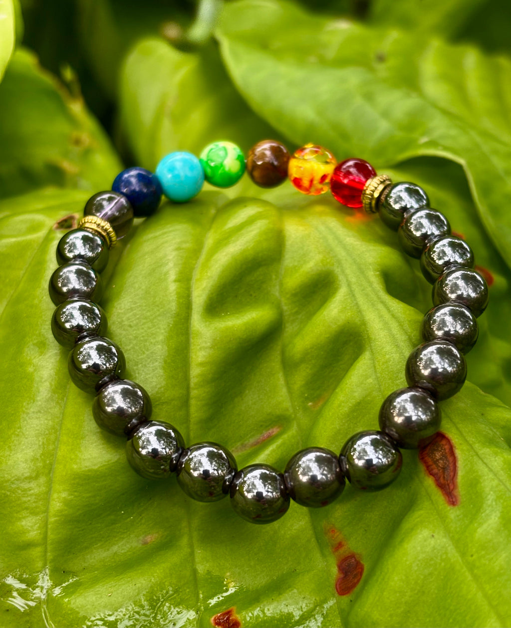 Chakra Healing Reiki-Infused Bracelet with Hematite - Grounding, Protection & Balance | | Wiccan Center