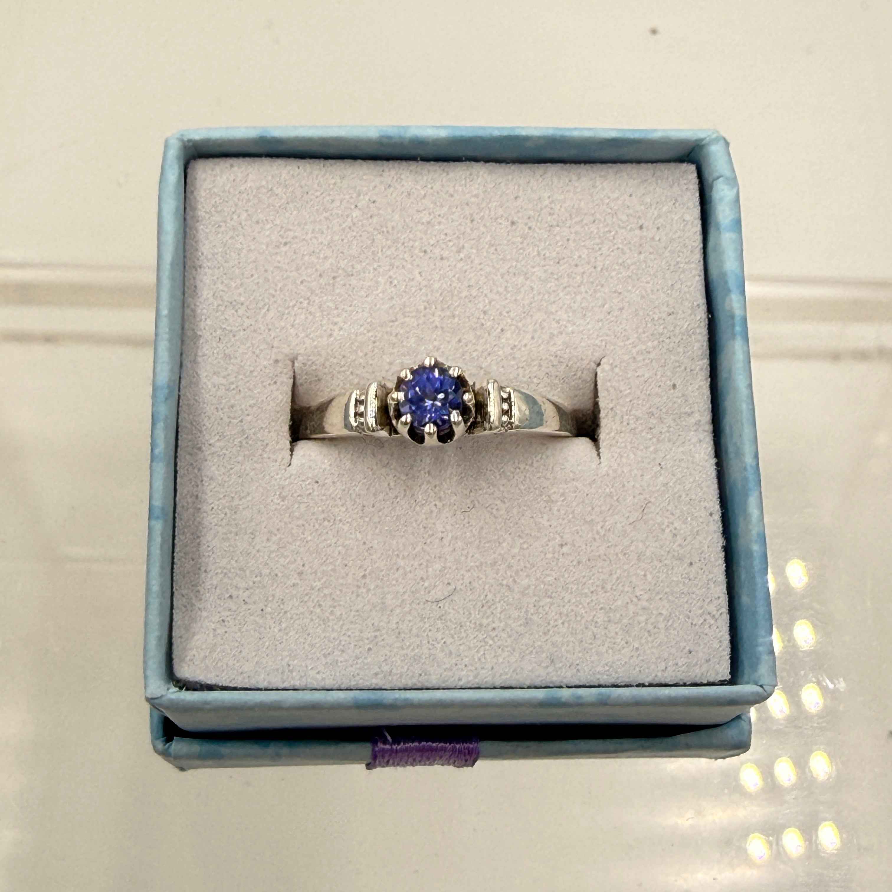 Sterling Silver Crown Set Round Tanzanite Ring - Size 6 - Spiritual, Intuitive & Elevated | Rings | Wiccan Center