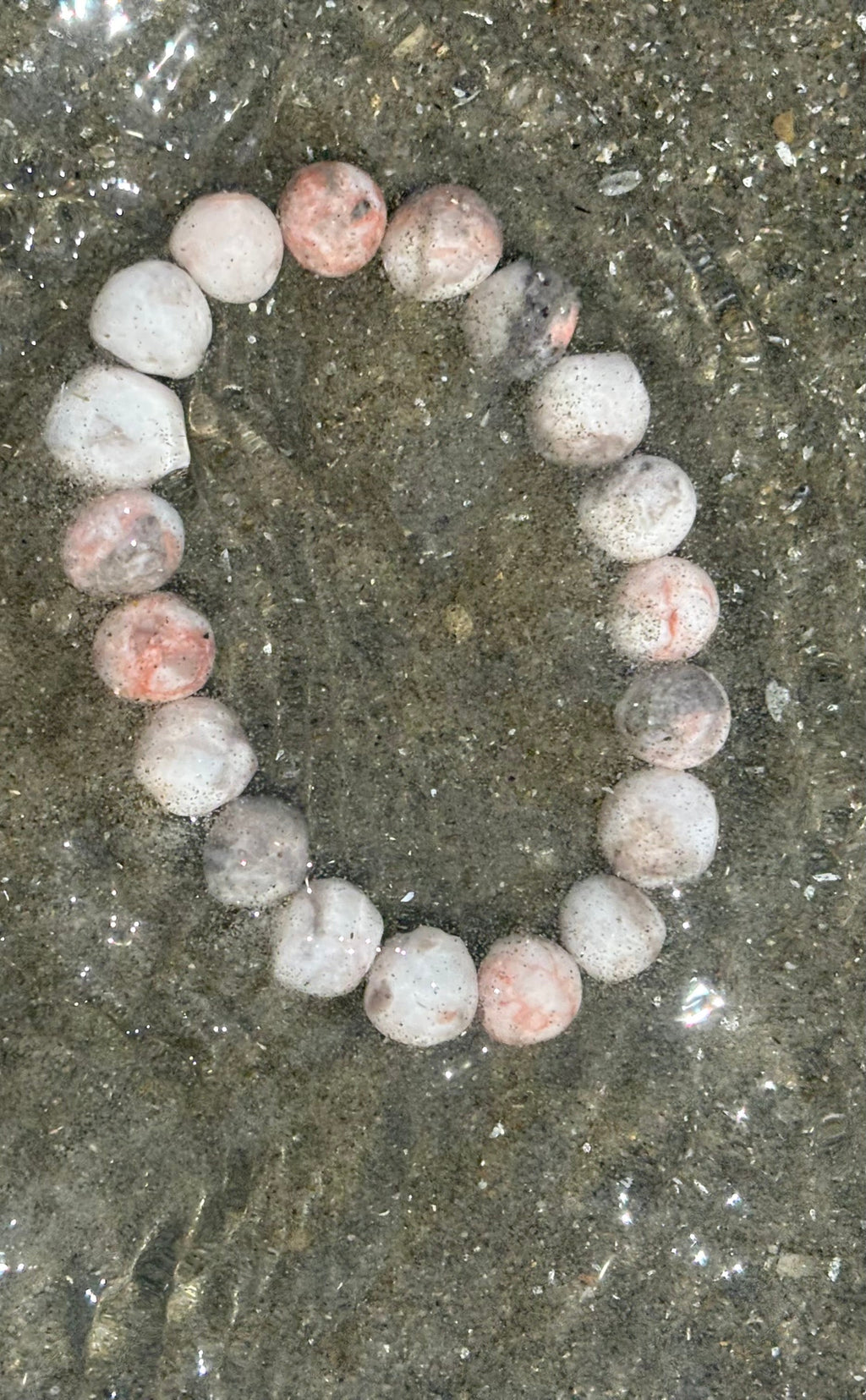 Pink Zebra Jasper Beaded Beach Vibes Bracelet – Natural Stone for Calm, Confidence, and Happiness | | Wiccan Center