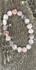 Pink Zebra Jasper Beaded Beach Vibes Bracelet – Natural Stone for Calm, Confidence, and Happiness | | Wiccan Center