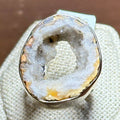 Honey Gray Agate Geode Slice Ring – Sterling Silver – Size 7 | Rings | Wiccan Center