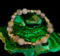 Dragon Vein Agate with Silver Spacers - 8"-8.5" - Large and XL Wrists | | Wiccan Center
