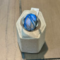 Labradorite Woven-Guard Oval Statement Ring – Sterling Silver – Size 13 & 14 | Rings | Wiccan Center