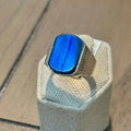 Labradorite Blue-Flare Signet Ring – Sterling Silver – Size 13 | Rings | Wiccan Center