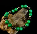 Deep Green Malachite and Black Onyx (7.5" - 8.5") Large and Extra Large Wrists | | Wiccan Center