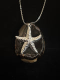 Silver Textured Starfish Pendant Necklace – Ocean-Inspired Elegance 🌊✨ | | Wiccan Center
