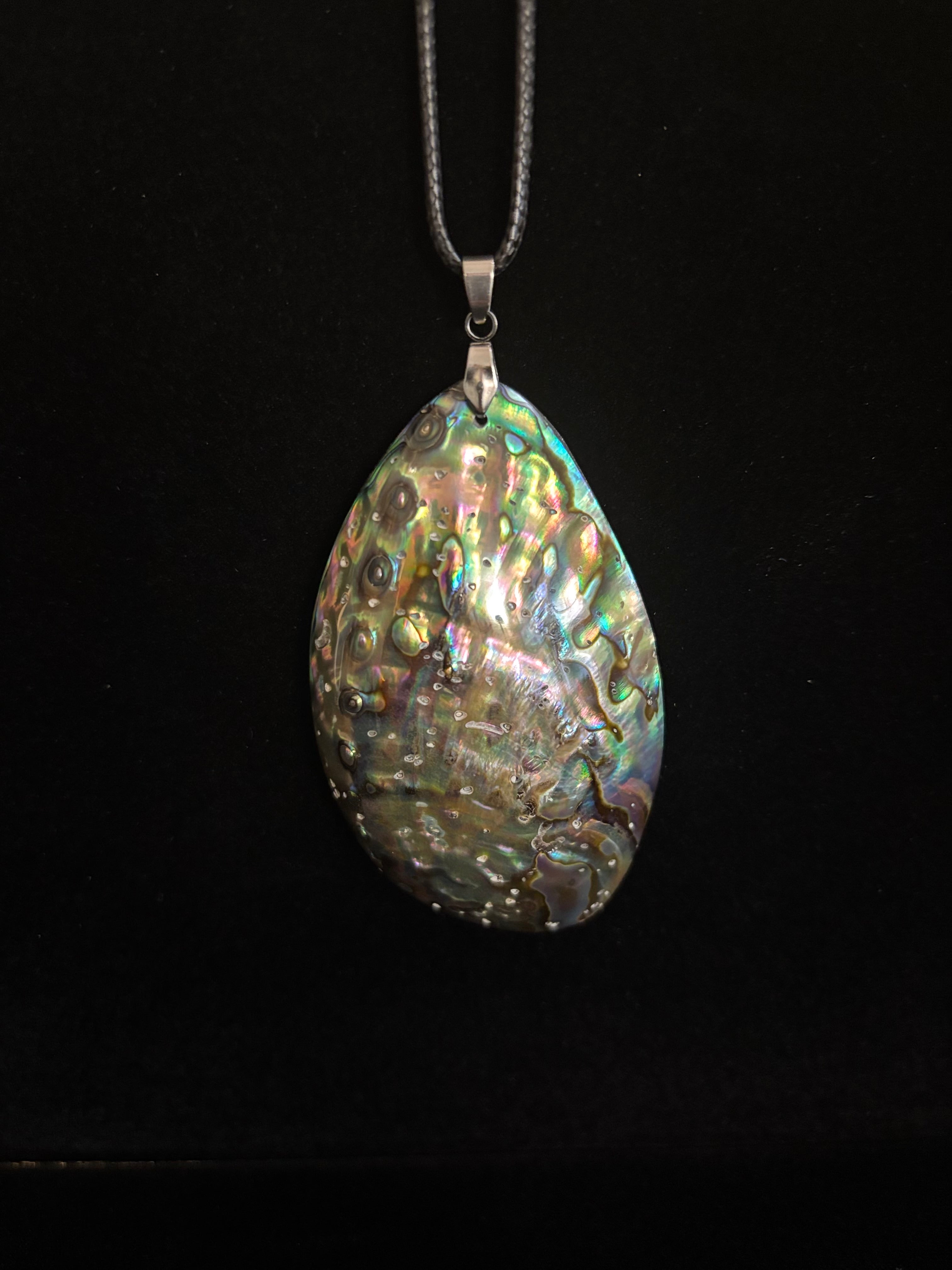 Natural Abalone Shell Copper Edged Pendant Necklace | | Wiccan Center