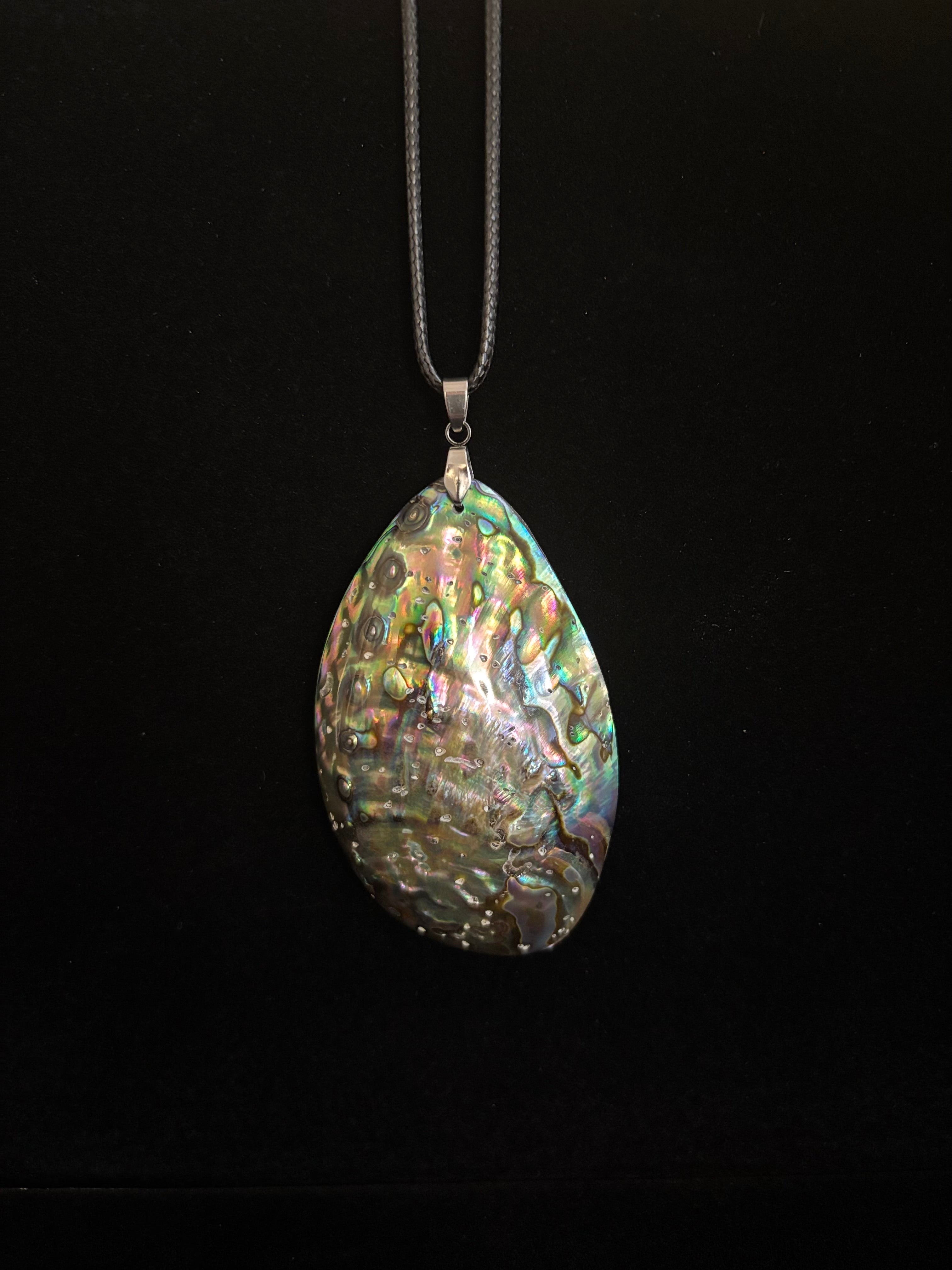 Natural Abalone Shell Copper Edged Pendant Necklace | | Wiccan Center