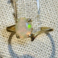Ethiopian Opal Oval Modern-Split Ring – Gold Filled – Size 6 | Rings | Wiccan Center