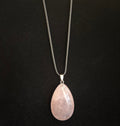 Blush & Balance: Rose Quartz Teardrop Necklace on Leather Rope | | Wiccan Center