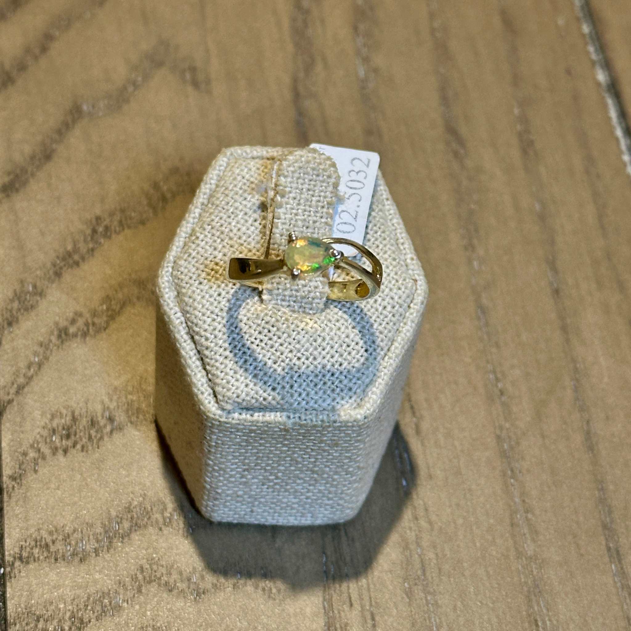 Ethiopian Opal Pear Bypass Ring – Gold Filled – Size 9 | Rings | Wiccan Center