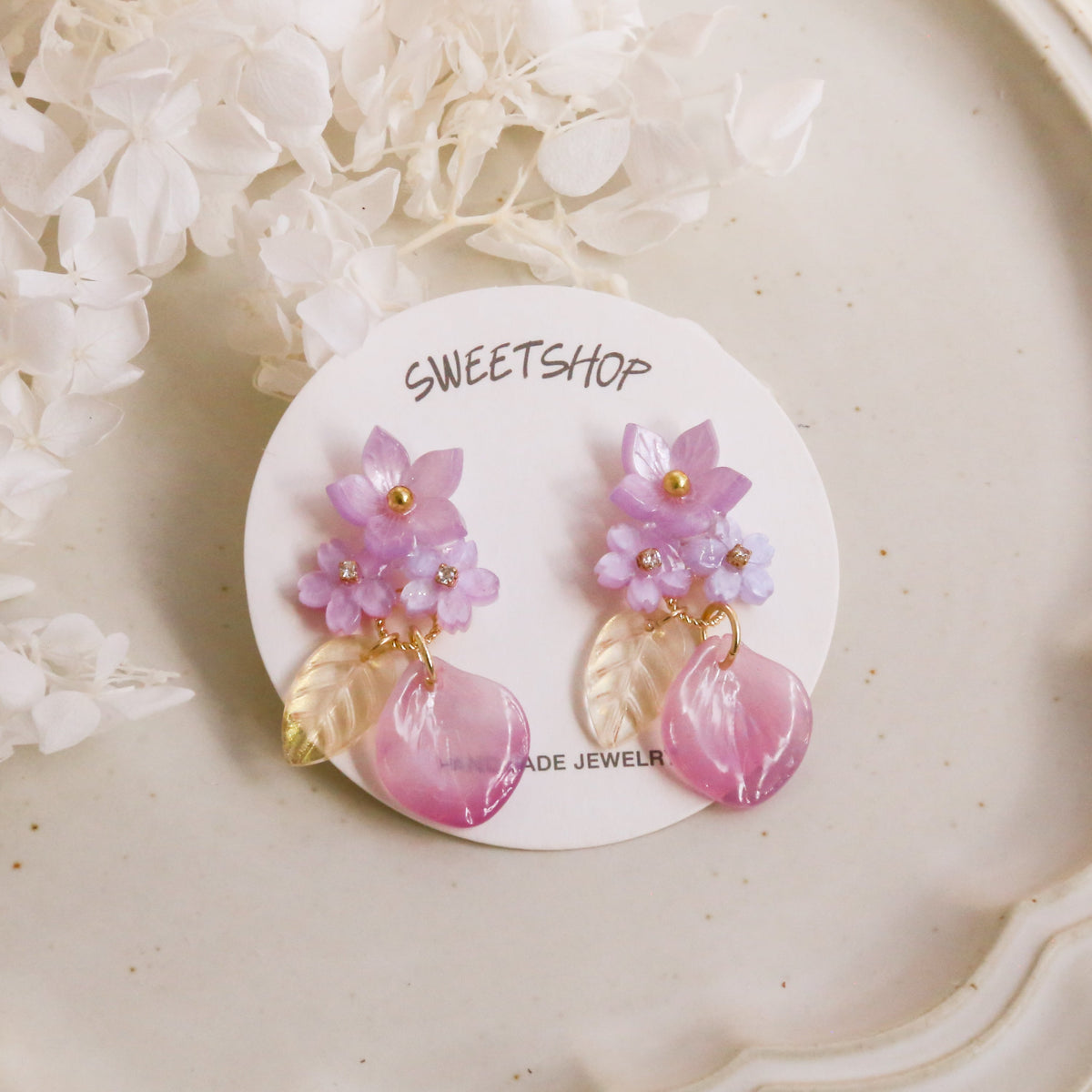 SALE - Light Purple Sakura Earrings