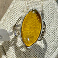 Natural Amber Marquise Filigree Ring – Sterling Silver – Sizes 6, 7, 8, 9 | Rings | Wiccan Center