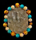 Turquoise and Cream Howlite with Coconut Palm Beads (8"-8.5" Large and XL Wrists) | | Wiccan Center