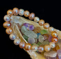 Cultured Freshwater Pearl Stretch Bracelet — Multicolor Baroque Pearl Bracelet for Medium Wrists | | Wiccan Center