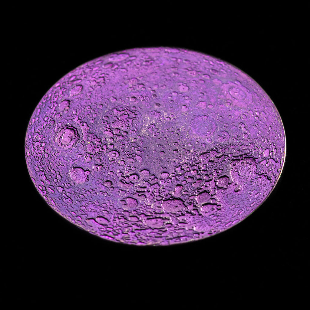 Purple Moon Coin - 1 in / 26 mm Anodized Niobium | Artwork | Wiccan Center