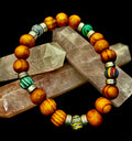Coconut Palm Wood with Mixed Natural Stones (8.5"-9.5" XL Wrists) | | Wiccan Center