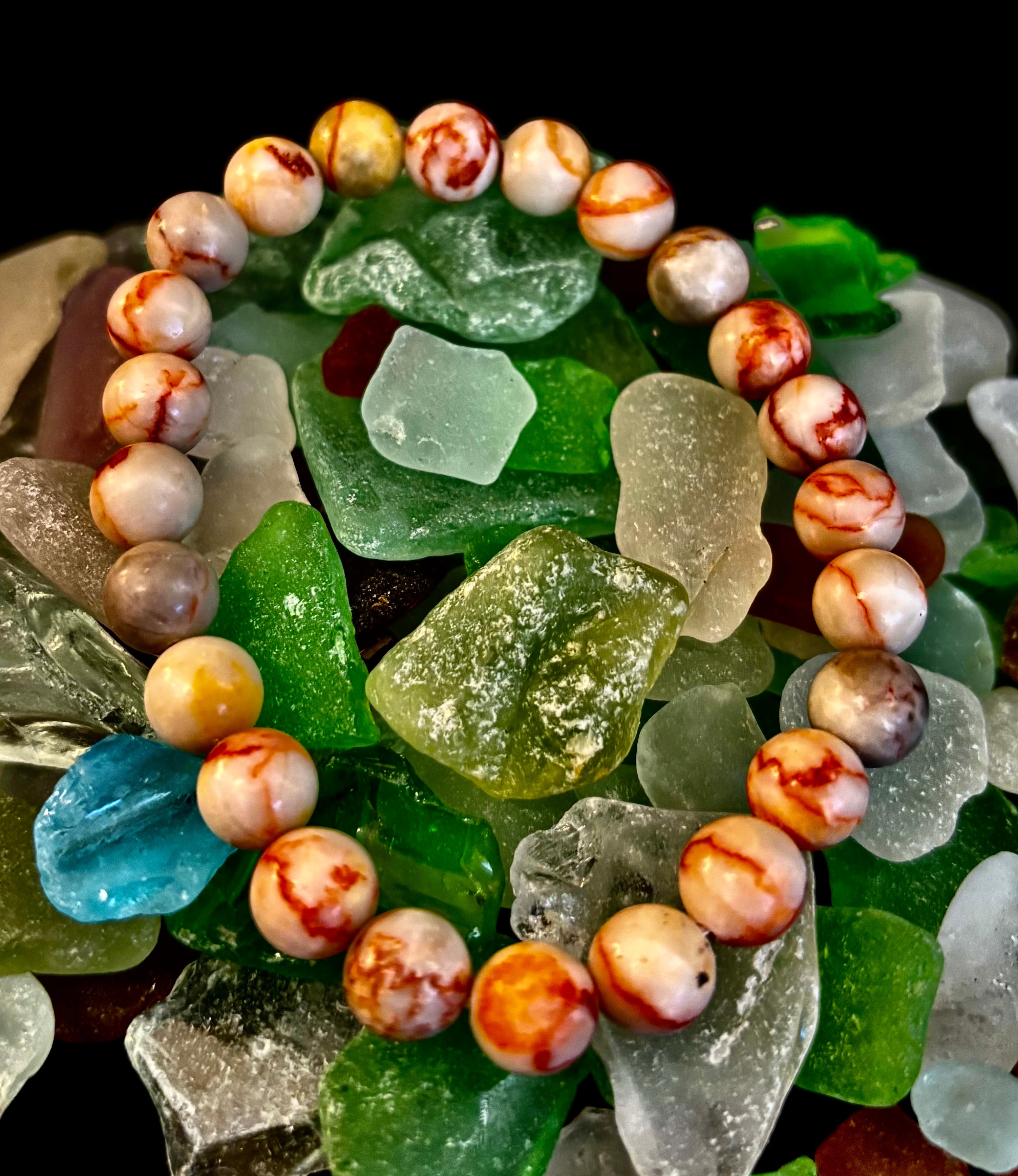 Red Vein Jasper Bracelet — Natural Jasper Healing Stretch Bracelet for Strength & Grounding | | Wiccan Center