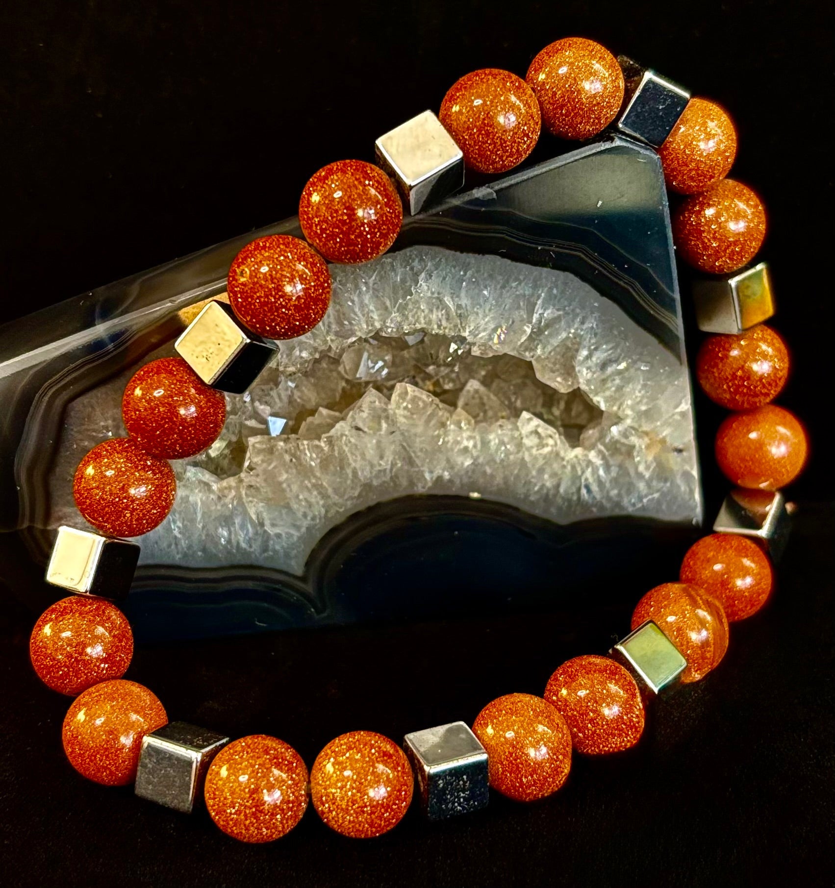 Radiant Energy Goldstone Power Bracelet — Extra-Large Fit | | Wiccan Center