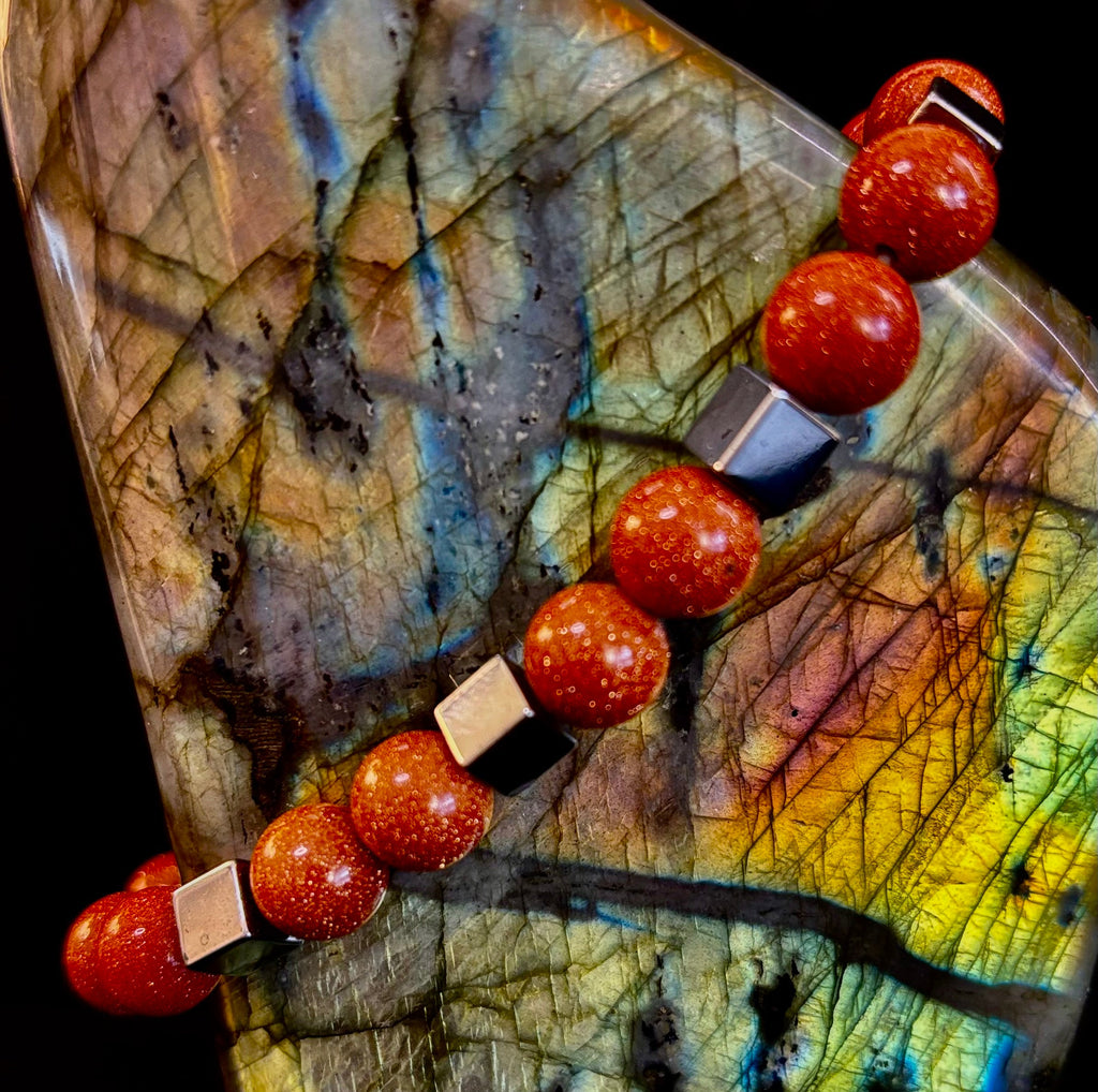 Radiant Energy Goldstone Power Bracelet — Extra-Large Fit | | Wiccan Center