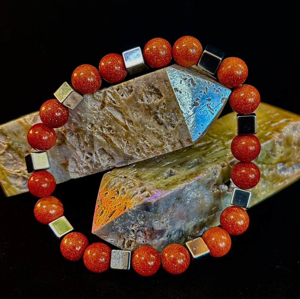 Radiant Energy Goldstone Power Bracelet — Extra-Large Fit | | Wiccan Center