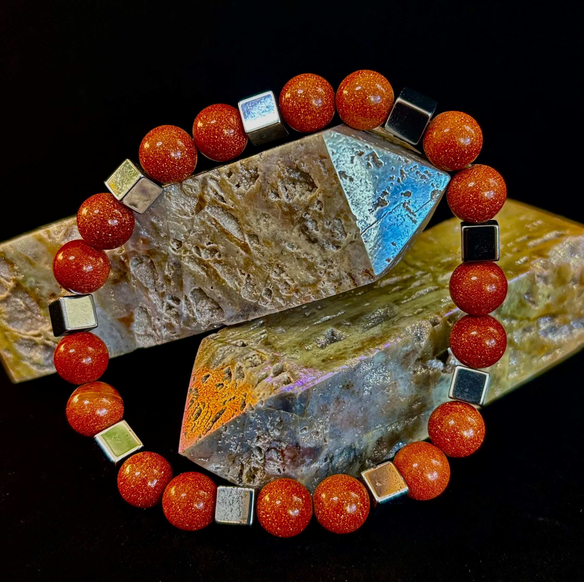 Radiant Energy Goldstone Power Bracelet — Extra-Large Fit | | Wiccan Center