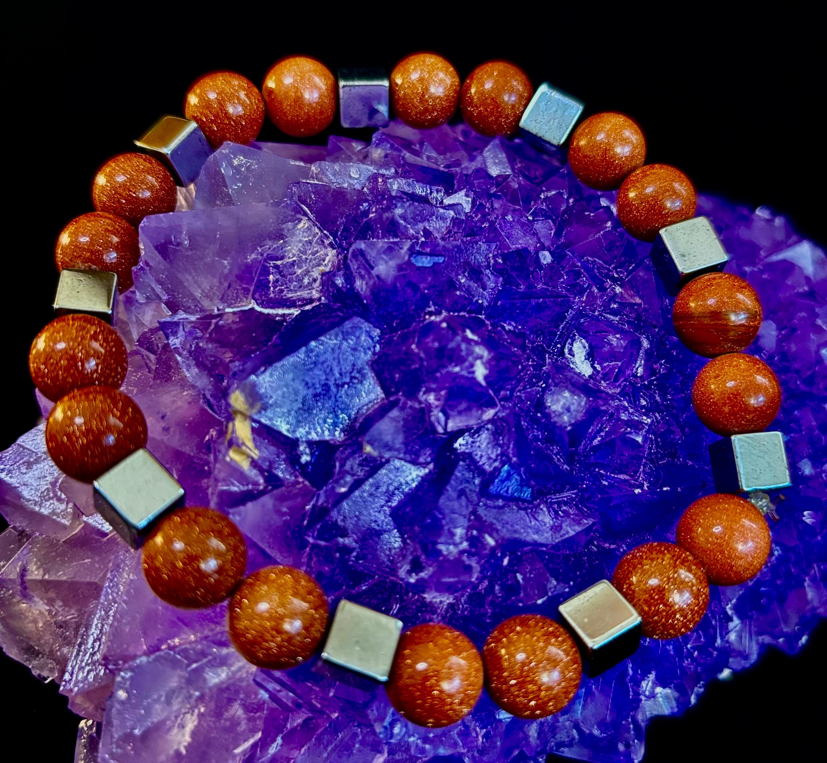 Radiant Energy Goldstone Power Bracelet — Extra-Large Fit | | Wiccan Center